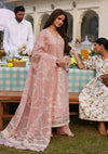 ZOREH pink dress with Embroidered Lawn Front Side Panel from ELAF's "ELAF EID EDIT" 2024 Collection.